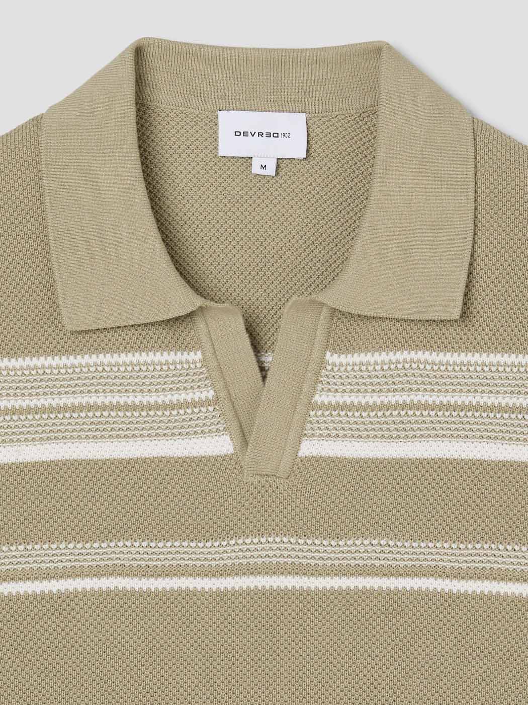 Polo maille col ouvert à rayures - DEVRED 1902