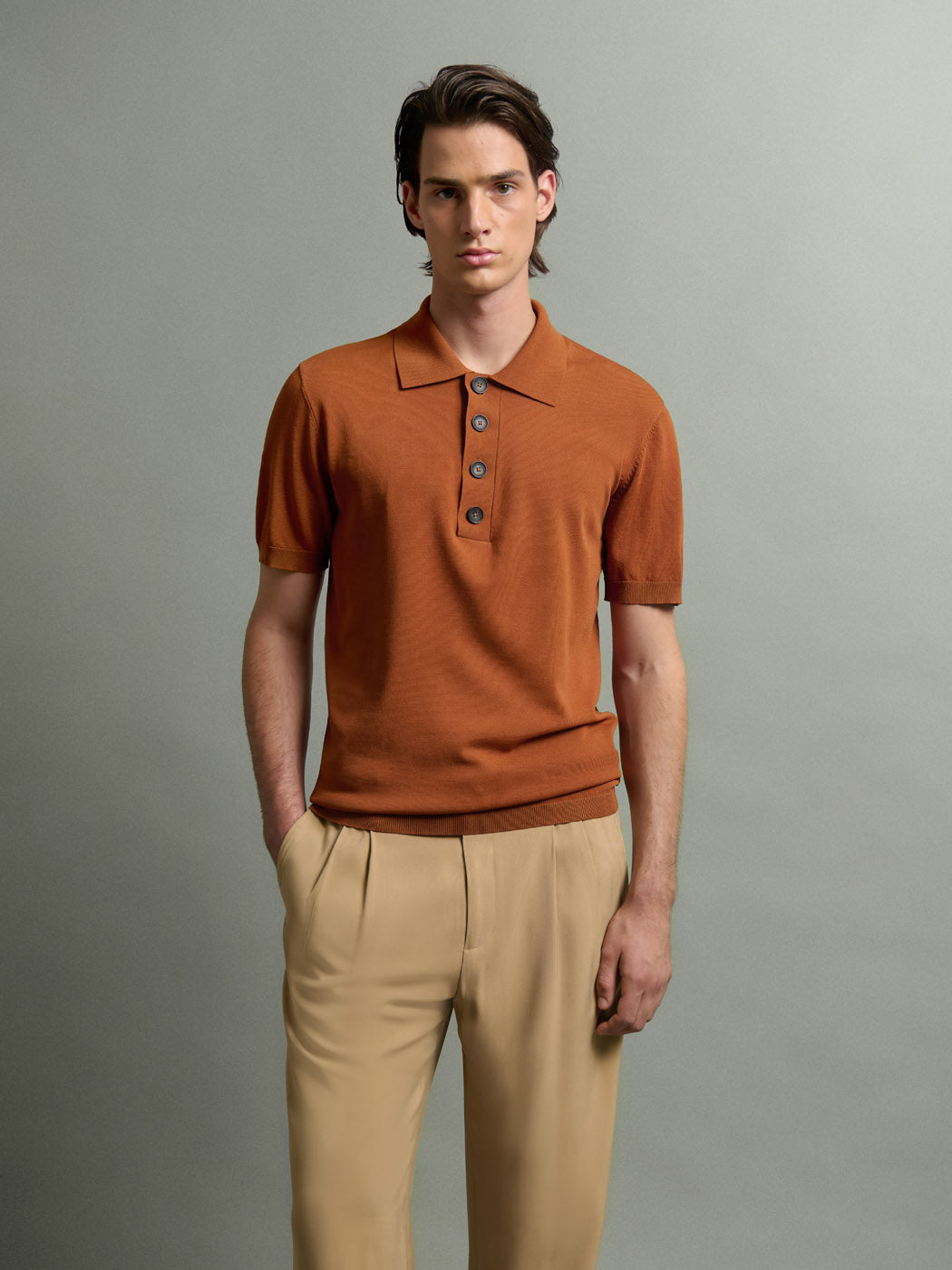 Polo col boutonné en maille jersey - DEVRED 1902