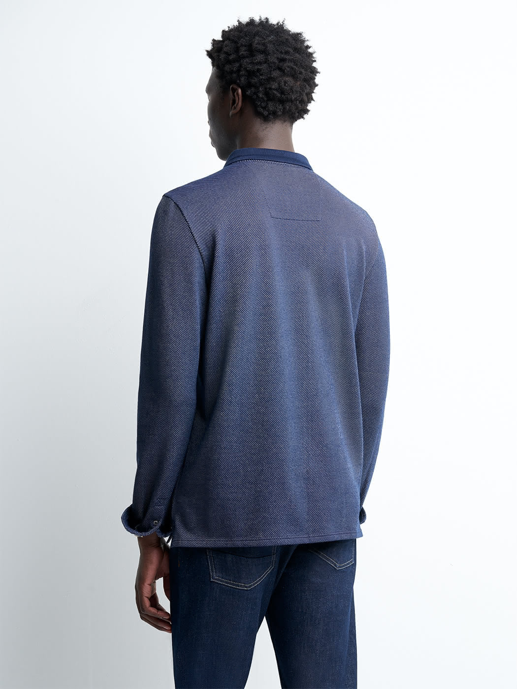Polo manches longues en coton jacquard - DEVRED 1902