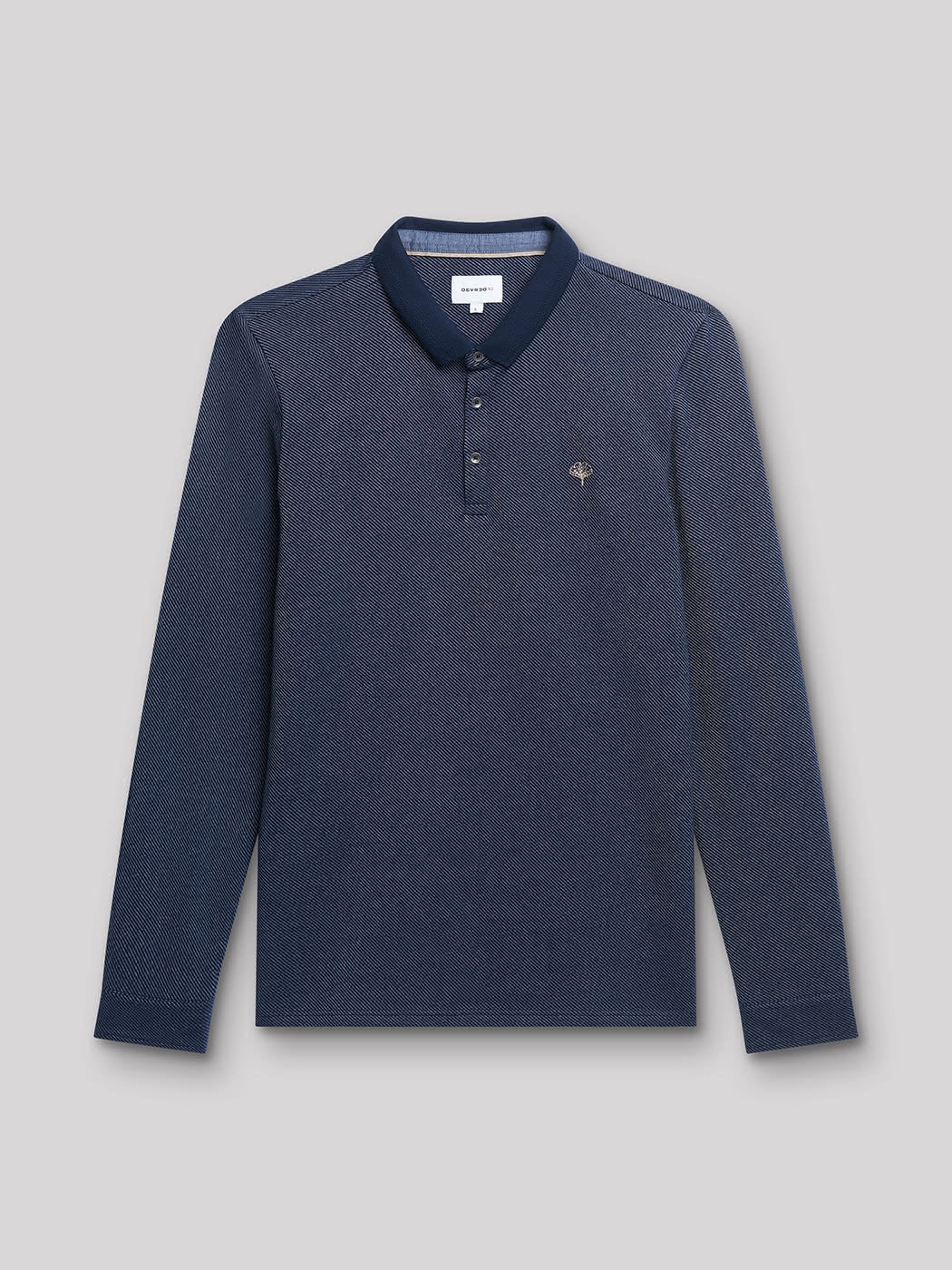 Polo manches longues en coton jacquard - DEVRED 1902