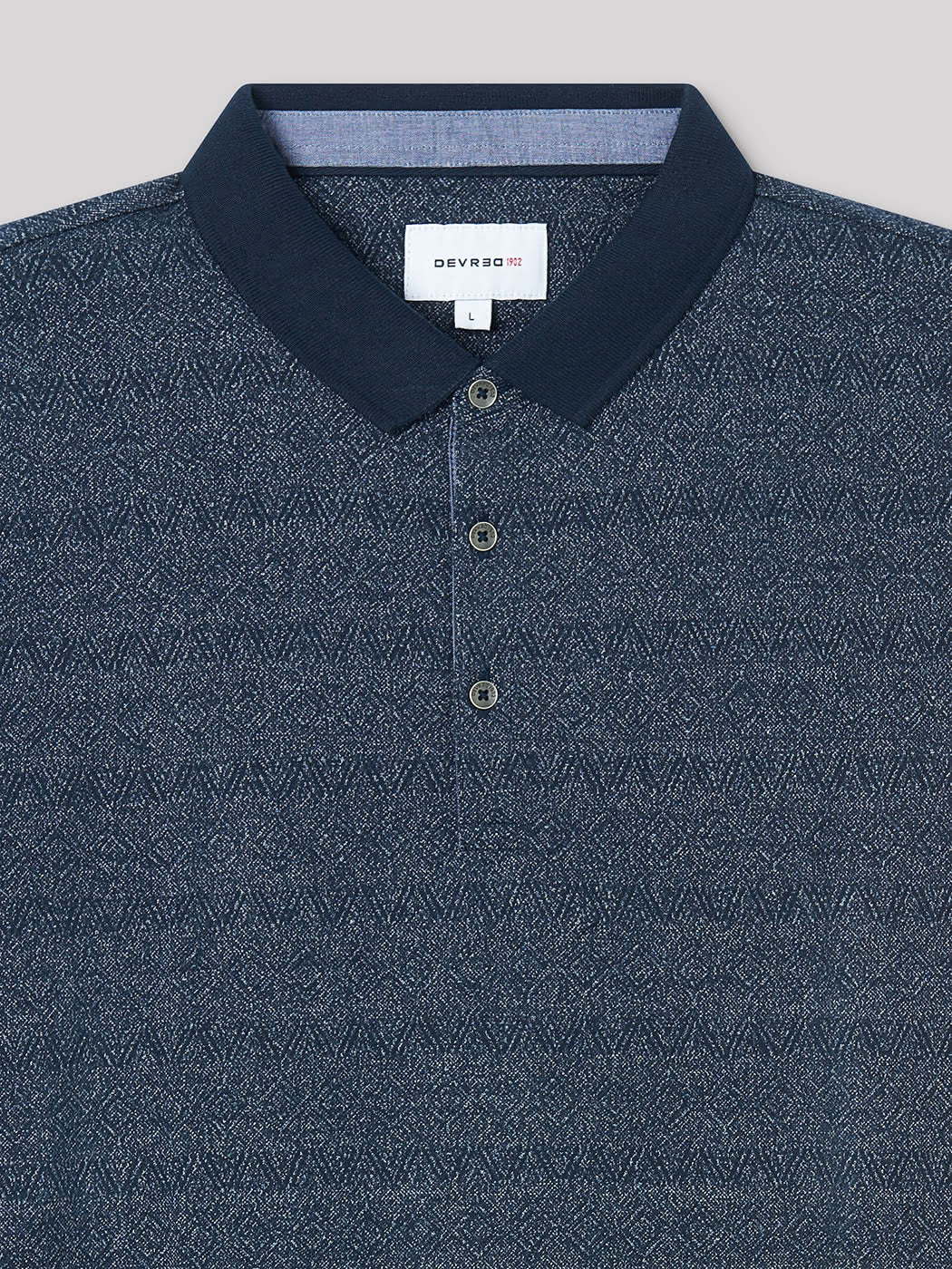 Polo à manches longues jacquard bicolore - DEVRED 1902