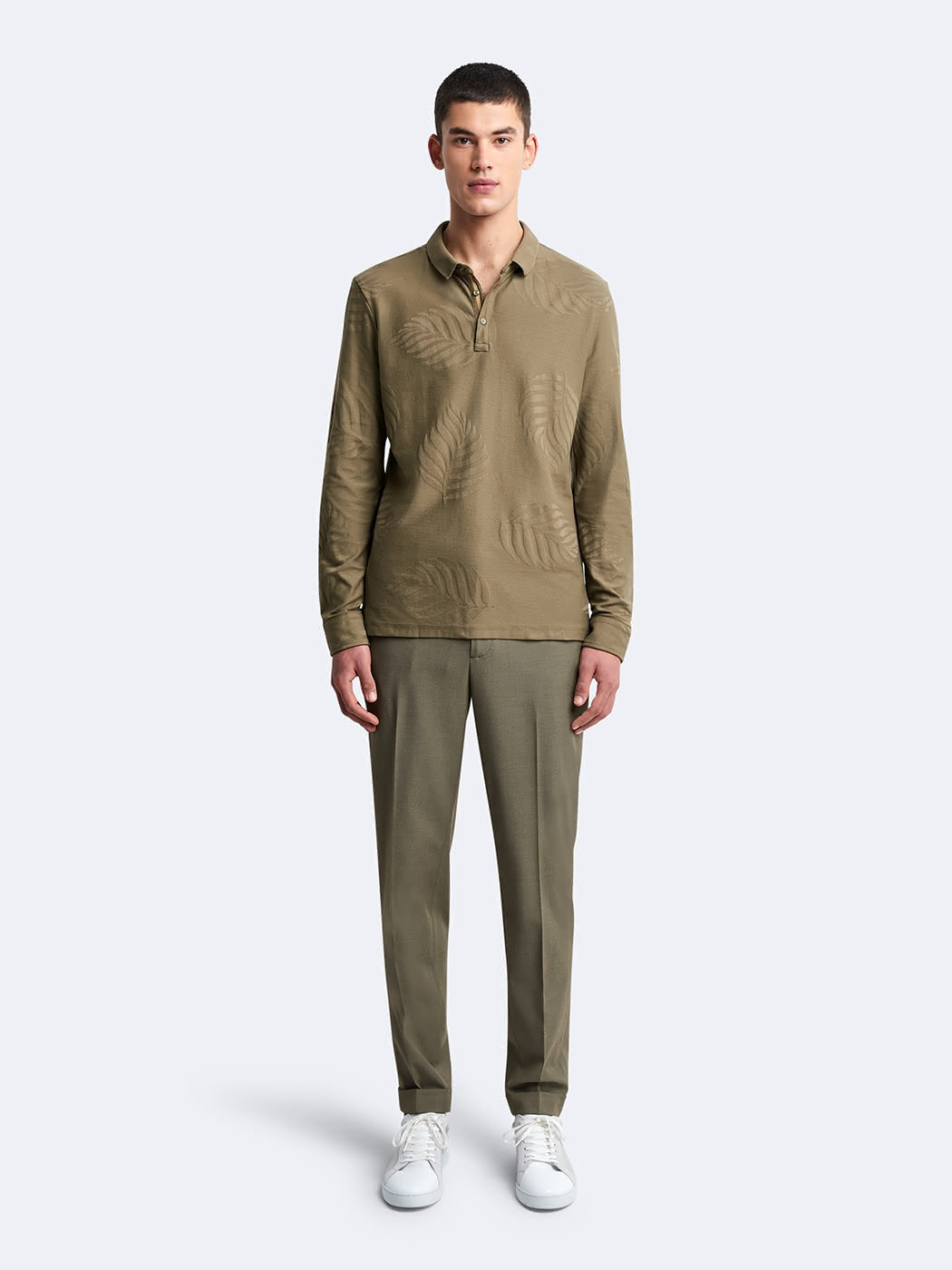 Polo manches longues en coton à motif - DEVRED 1902