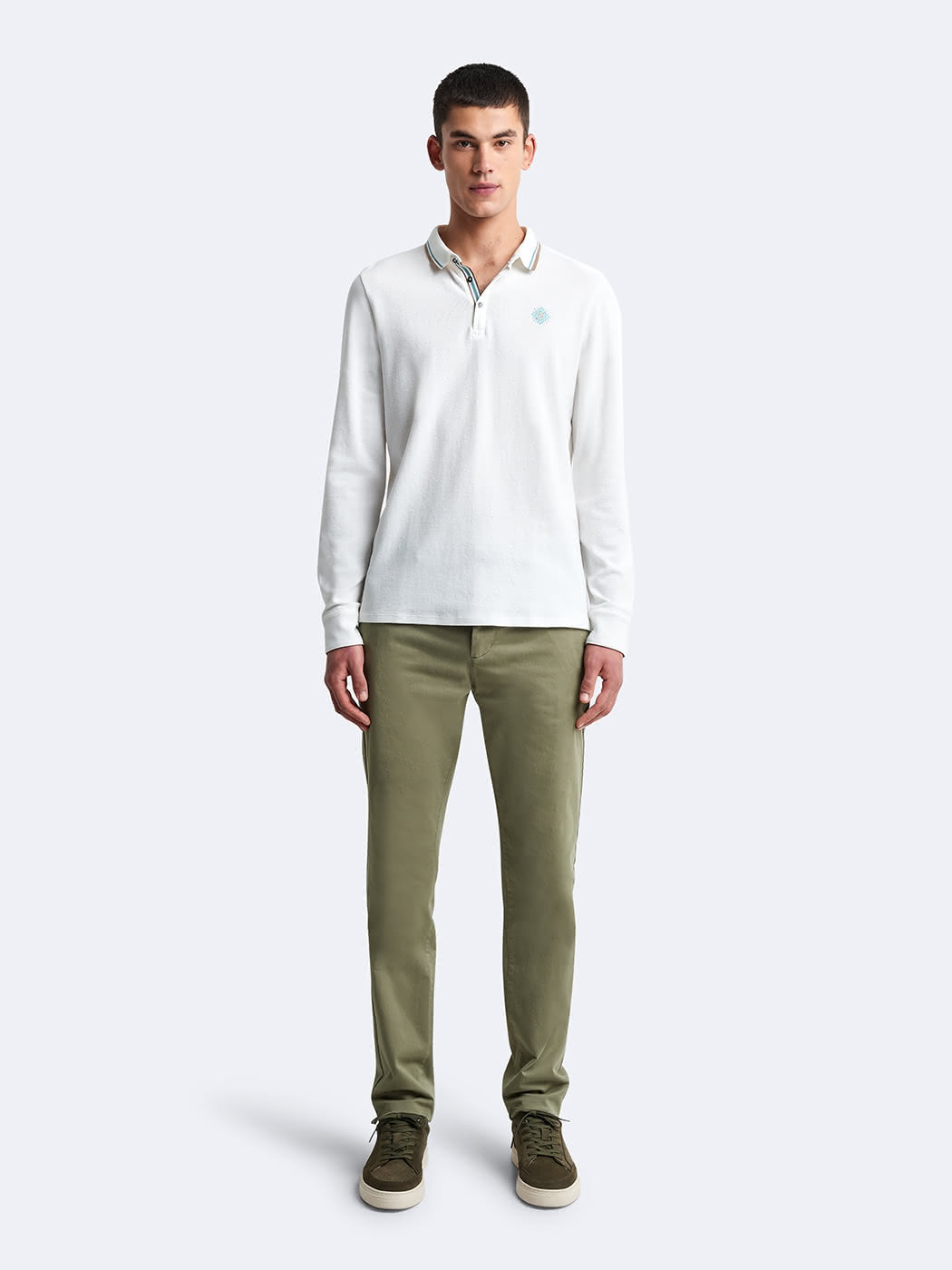 Polo manches longues en coton brodé - DEVRED 1902