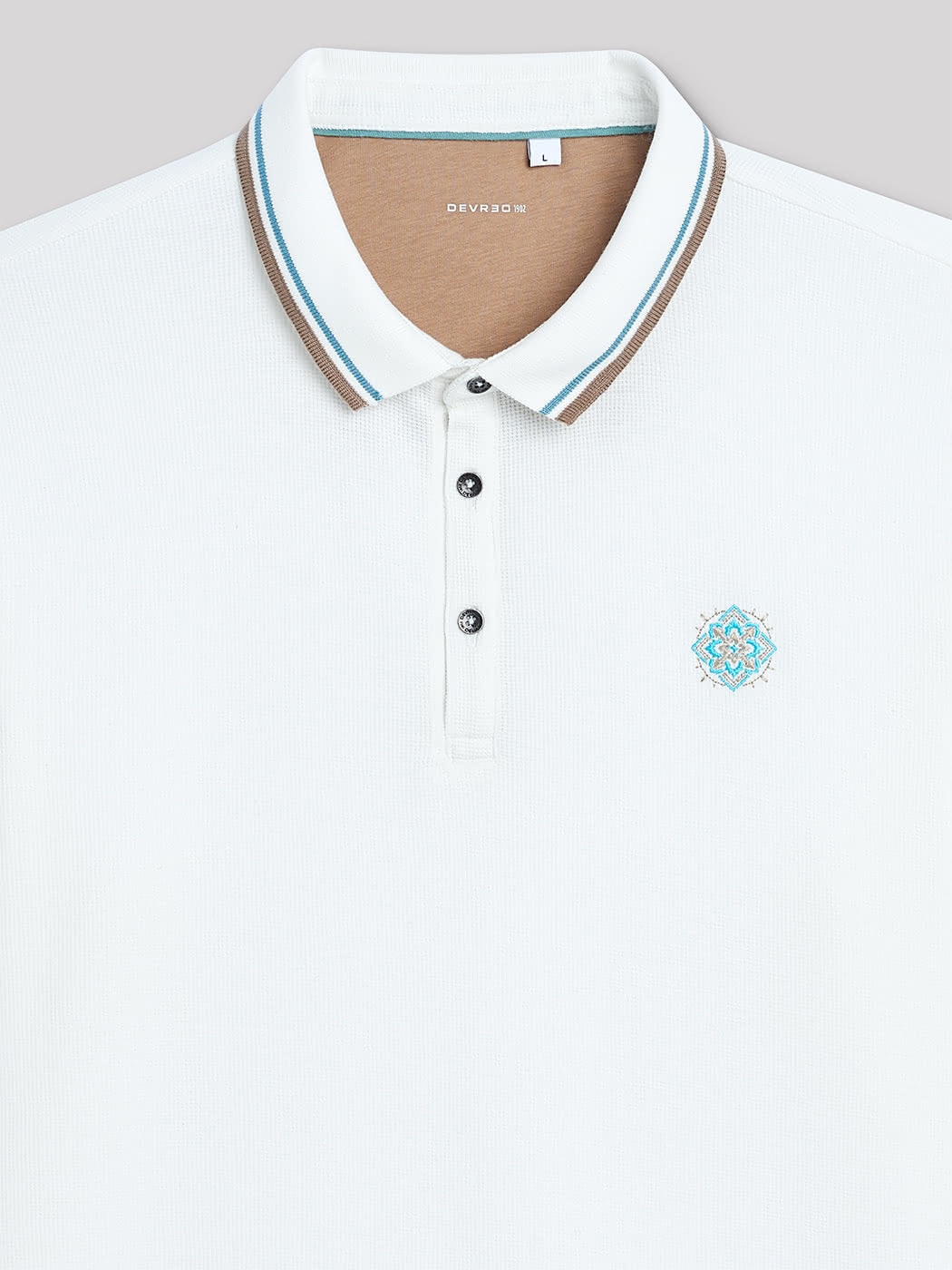 Polo manches longues en coton brodé - DEVRED 1902
