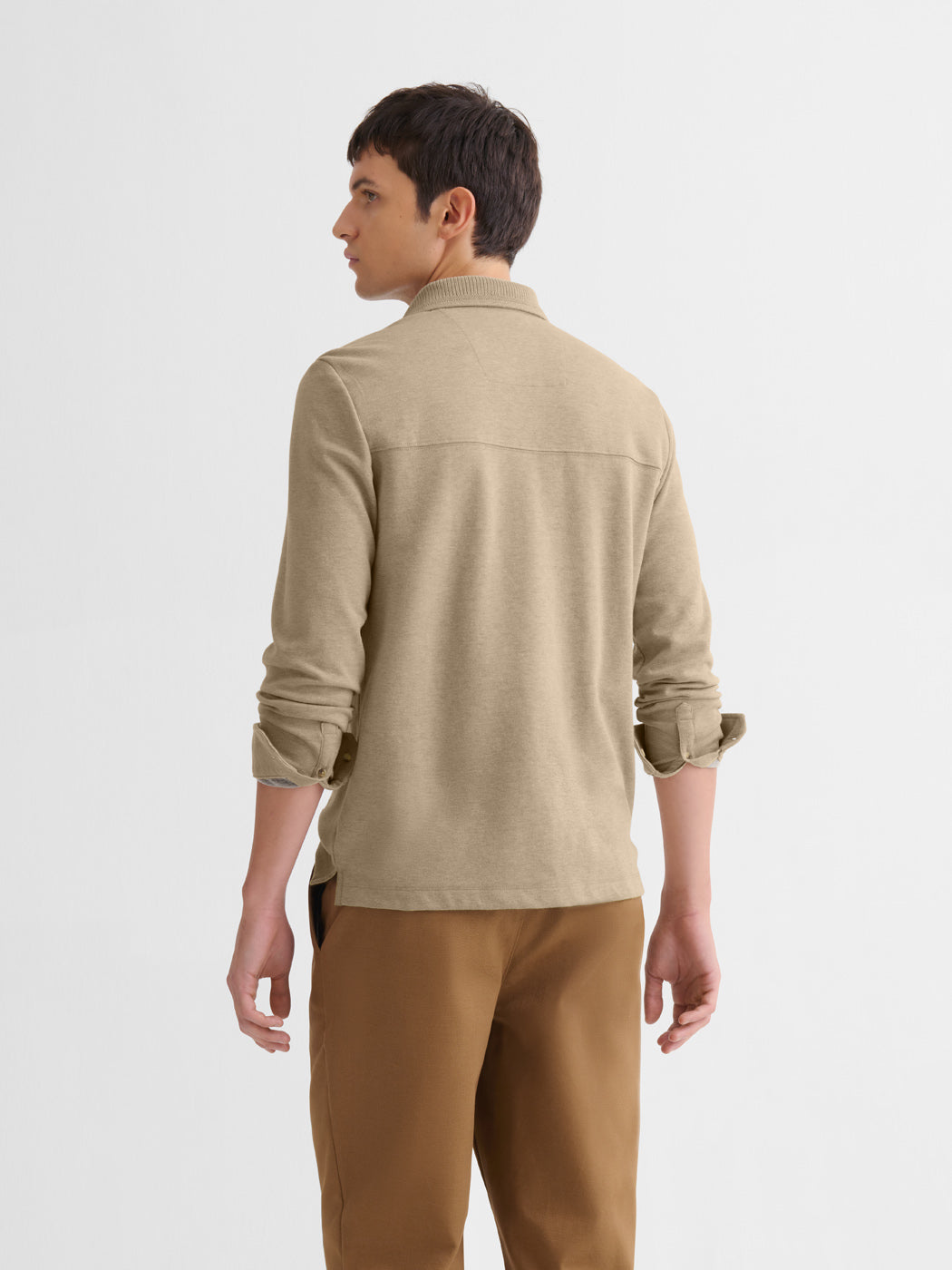 Polo manches longues chiné col boutonné - DEVRED 1902
