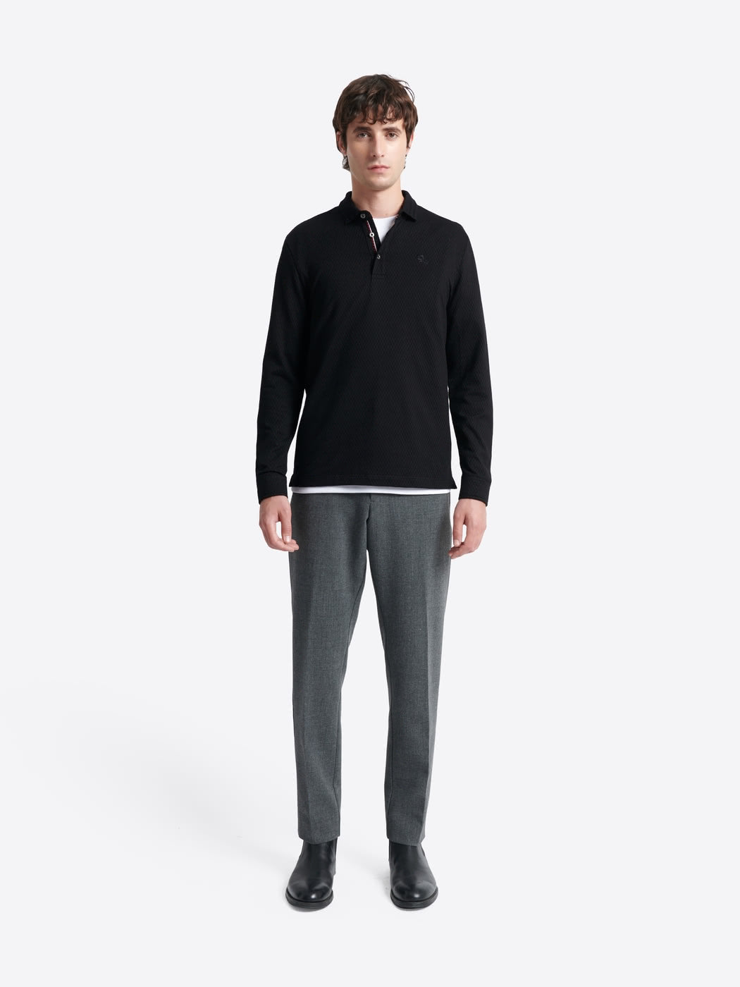 Polo manches longues en jacquard - DEVRED 1902