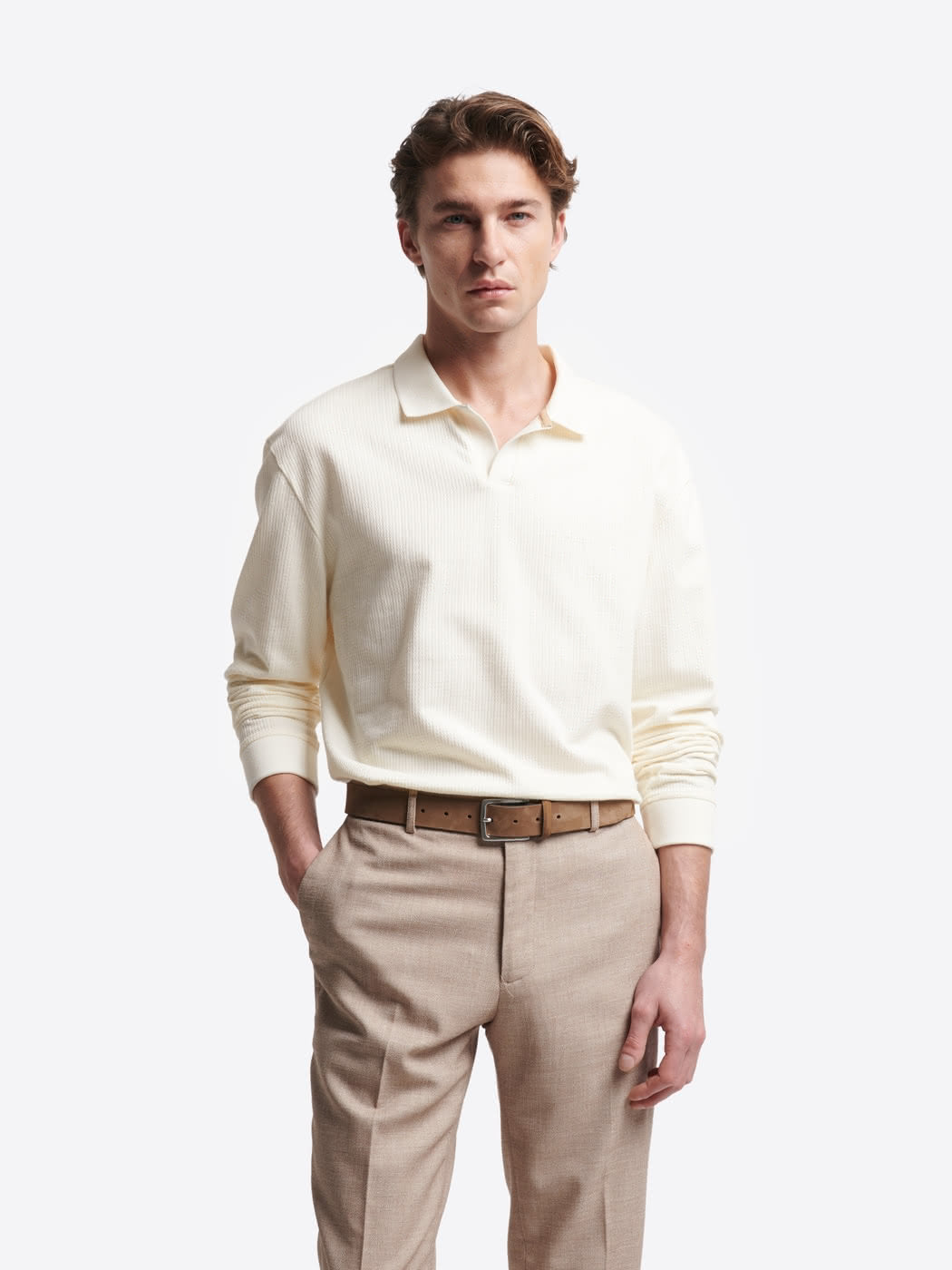 Polo manches longues en coton - DEVRED 1902