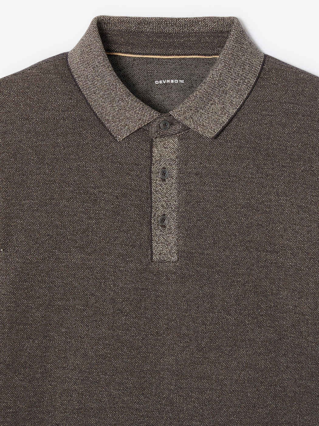Polo manches longues chiné en coton - DEVRED 1902