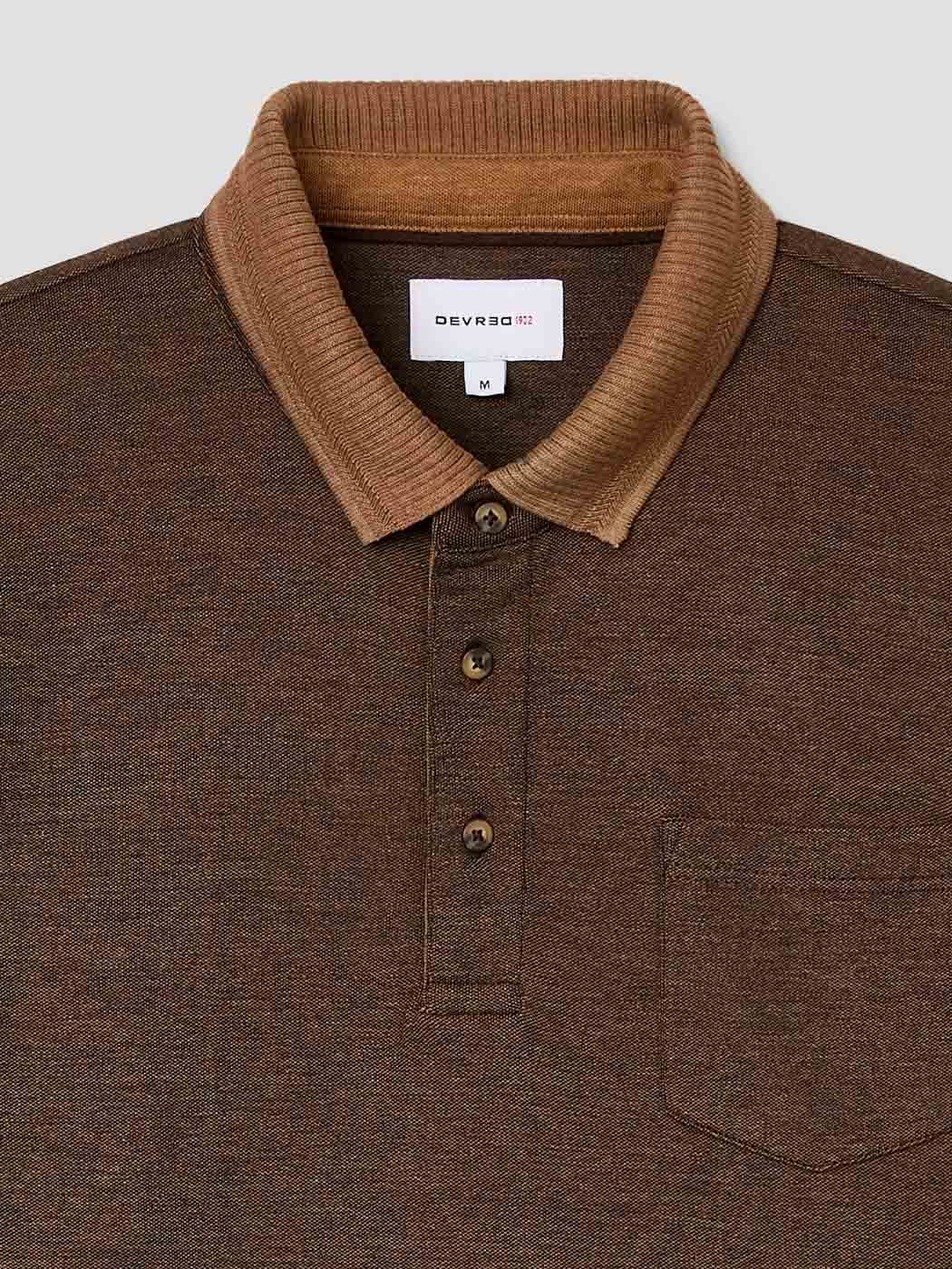 Polo boutonné chiné