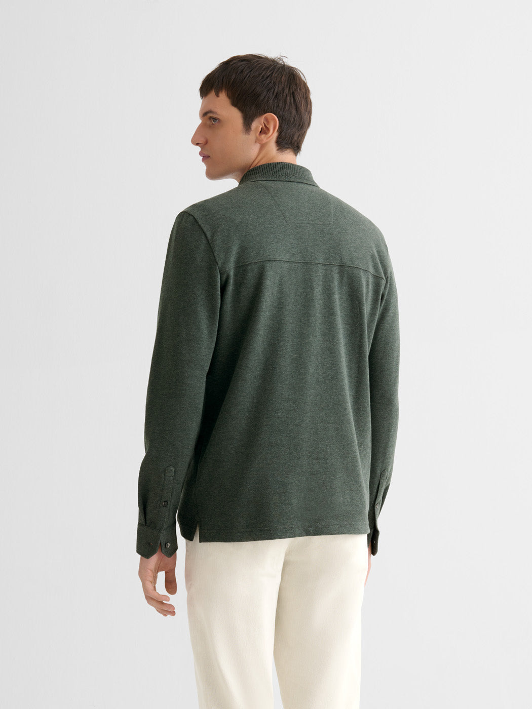 Polo manches longues chiné col boutonné - DEVRED 1902