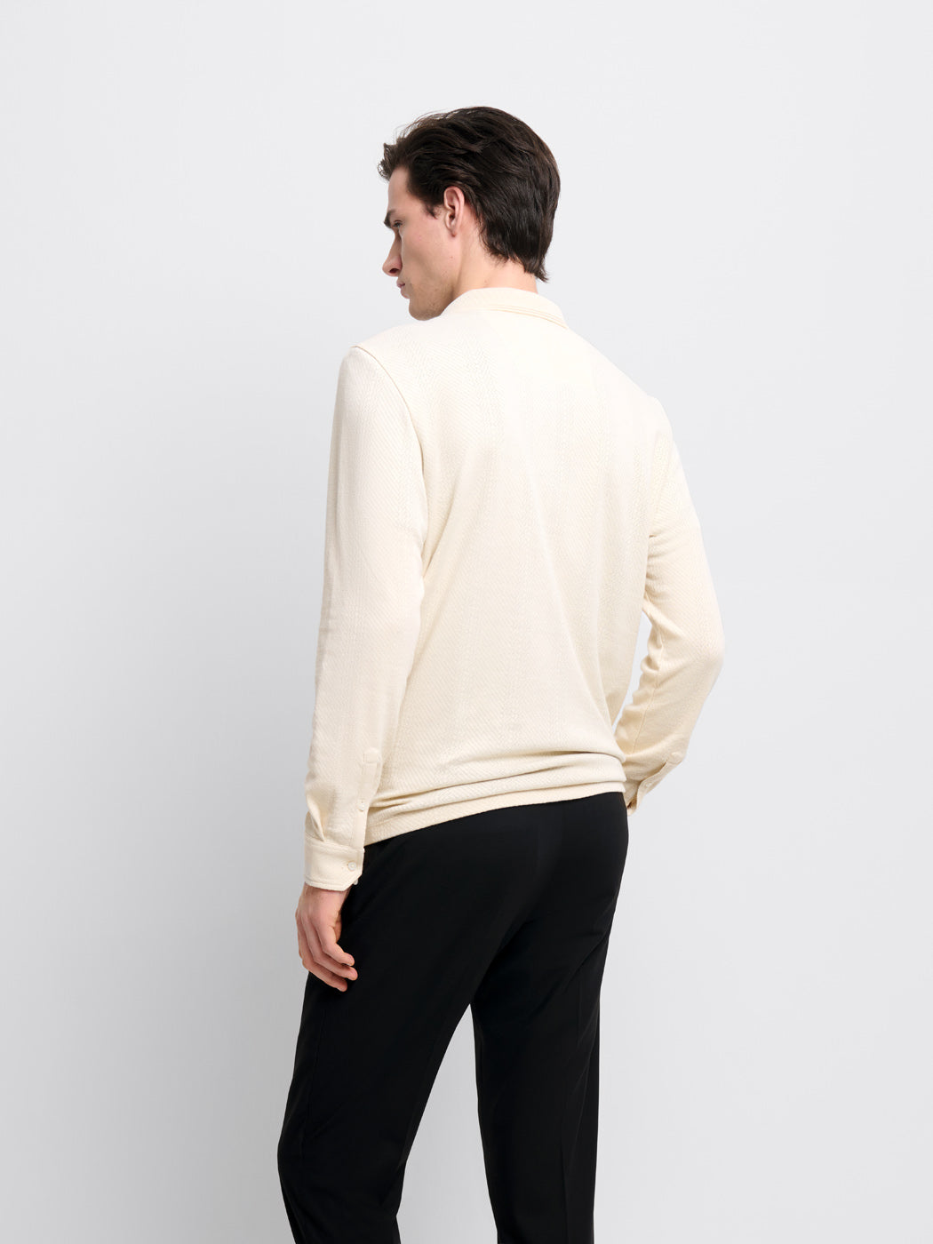 Polo manches longues col ouvert en coton - DEVRED 1902