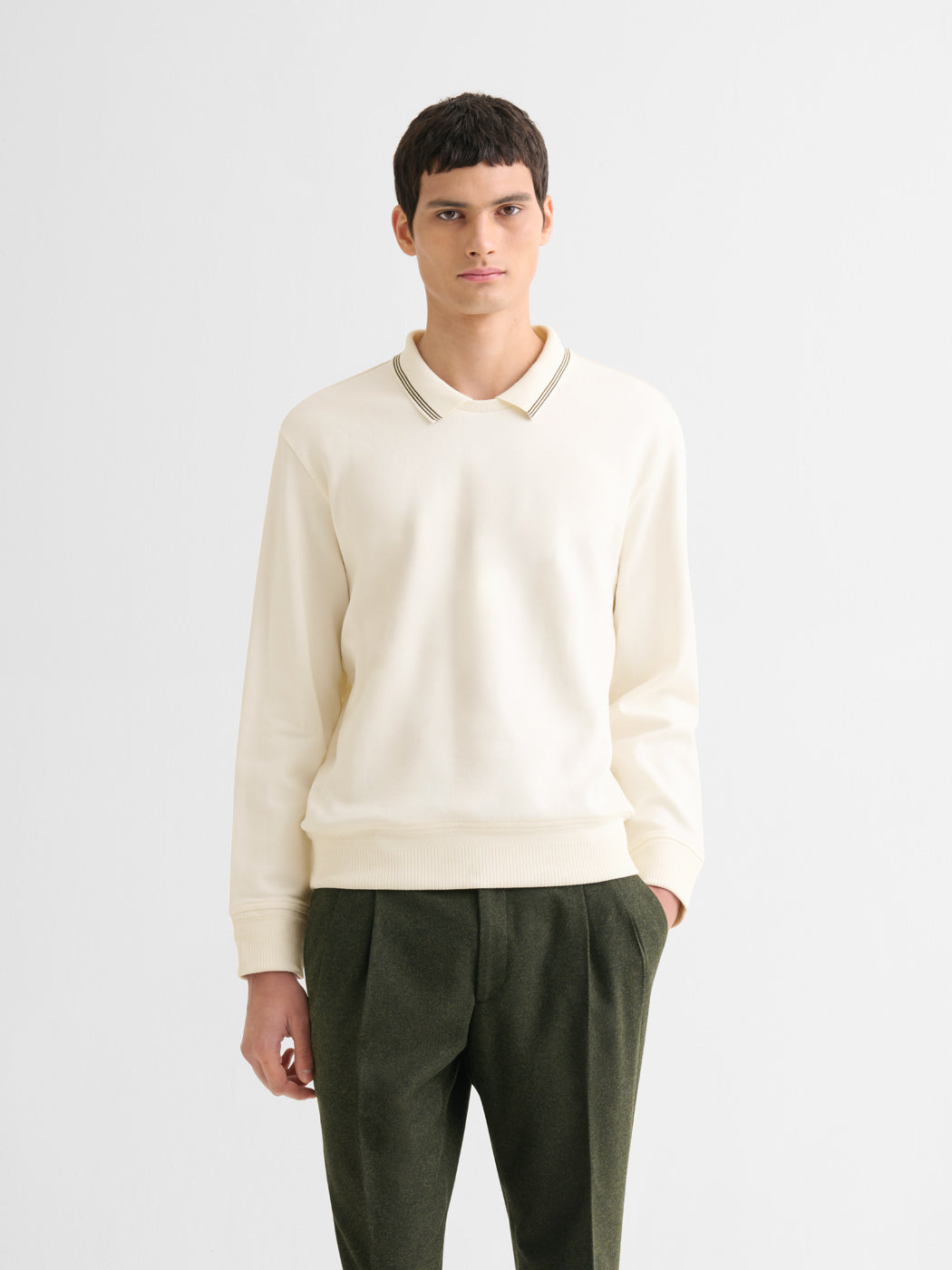 Sweat col polo rayé - DEVRED 1902