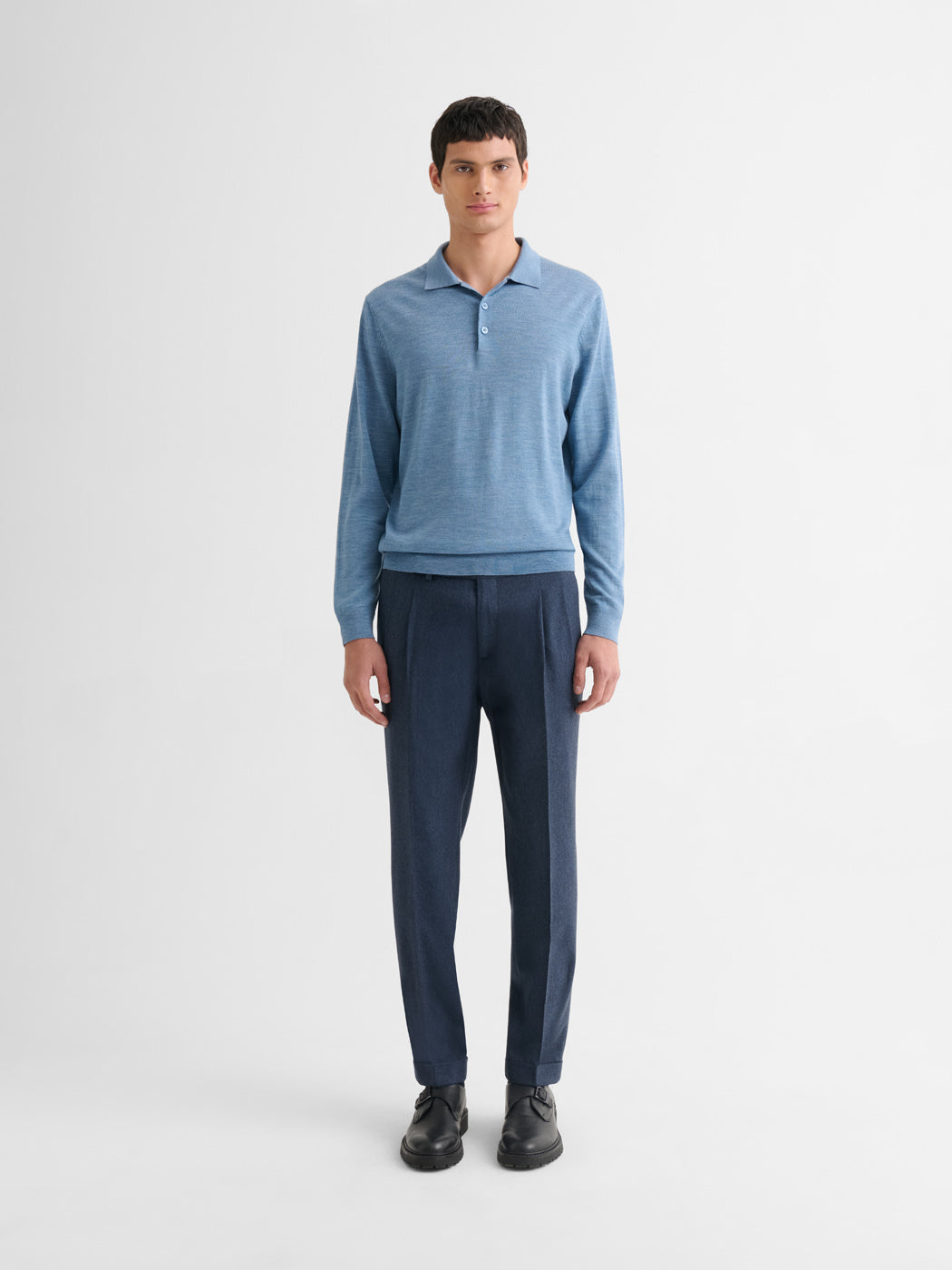 Polo boutonné en laine Mérinos - DEVRED 1902