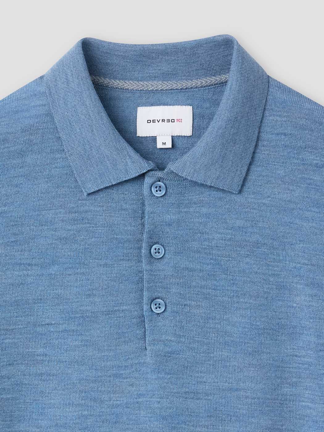 Polo boutonné en laine Mérinos - DEVRED 1902