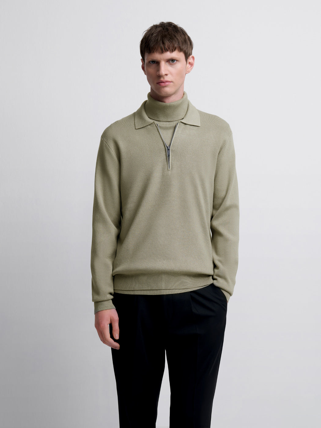 Pull col polo zippé en viscose certifiée - DEVRED 1902