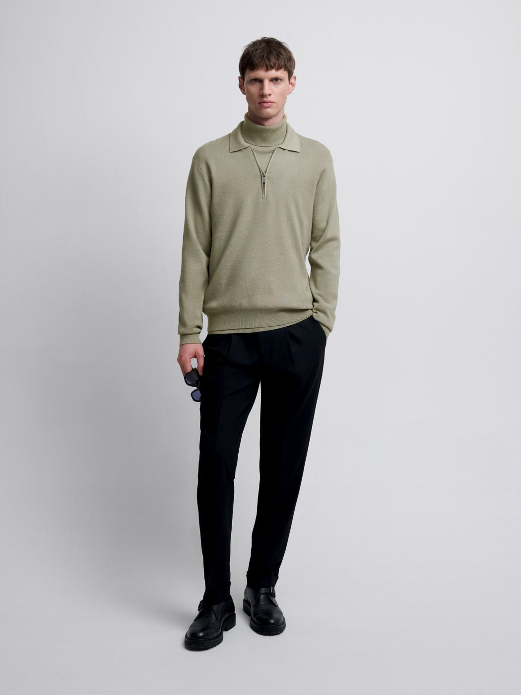 Pull col polo zippé en viscose certifiée - DEVRED 1902