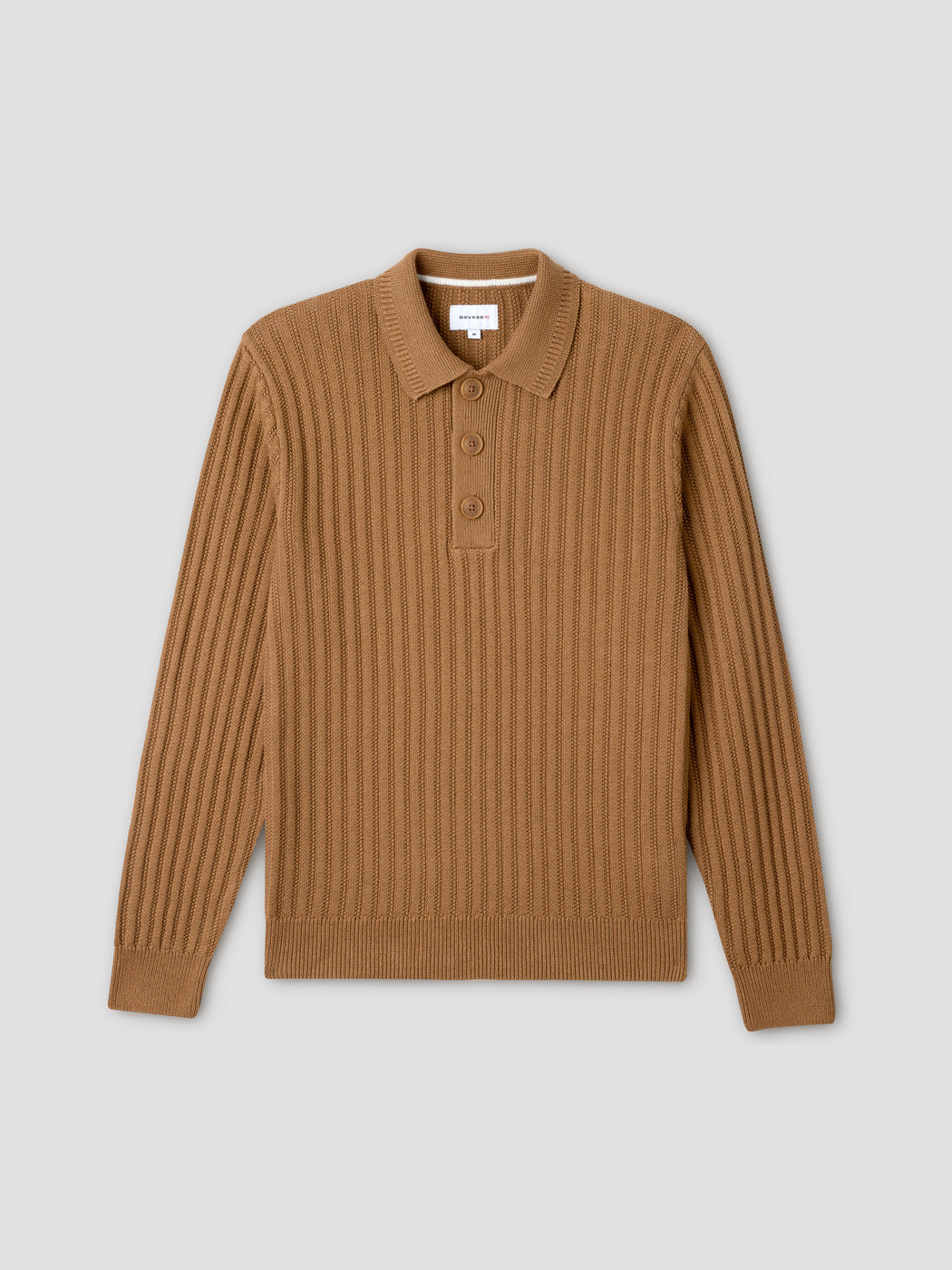 Pull col polo boutonné en coton bio - DEVRED 1902