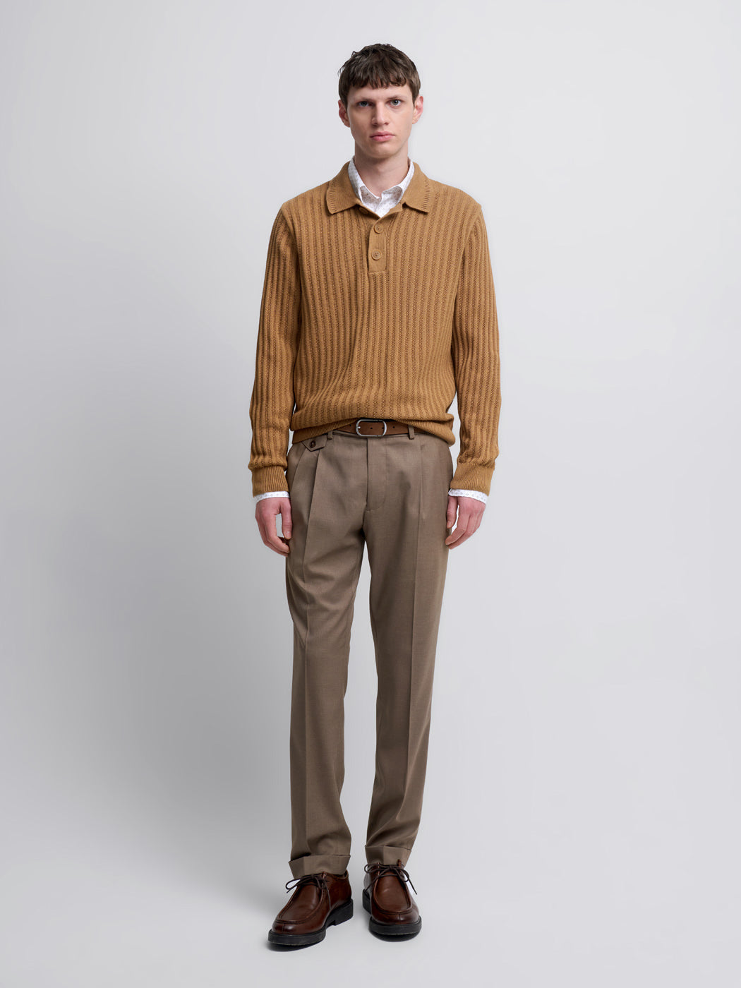 Pull col polo boutonné en coton bio - DEVRED 1902