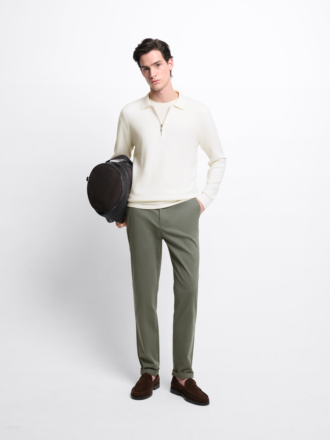 Pull col polo zippé en viscose certifiée - DEVRED 1902