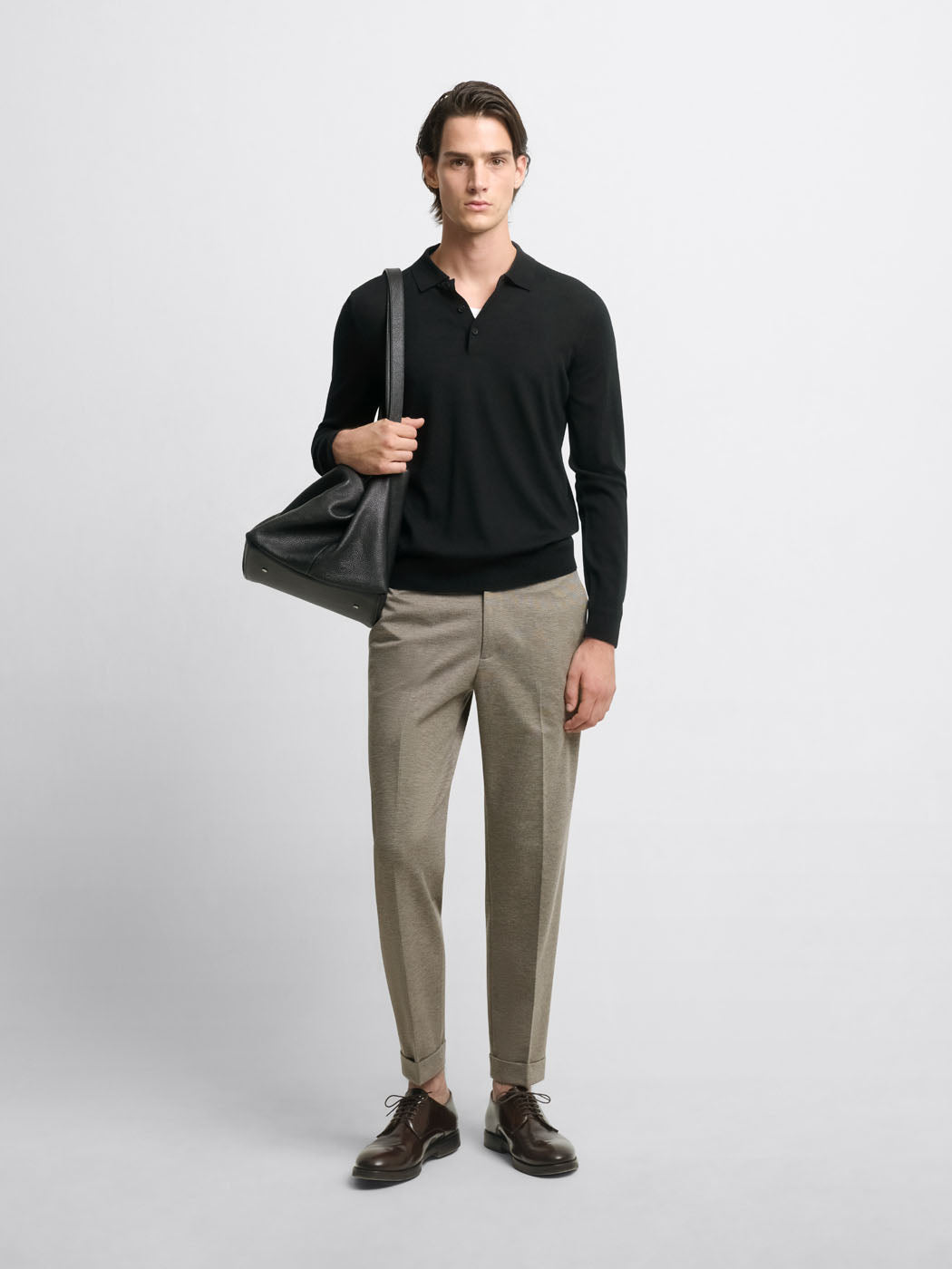Pull col polo boutonné en laine Mérinos - DEVRED 1902