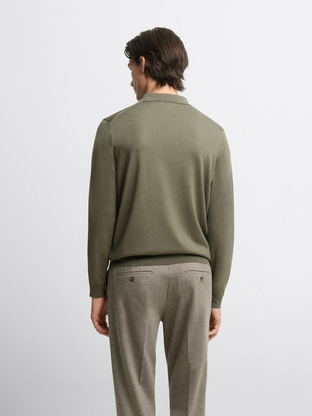 Pull col polo boutonné en laine Mérinos - DEVRED 1902