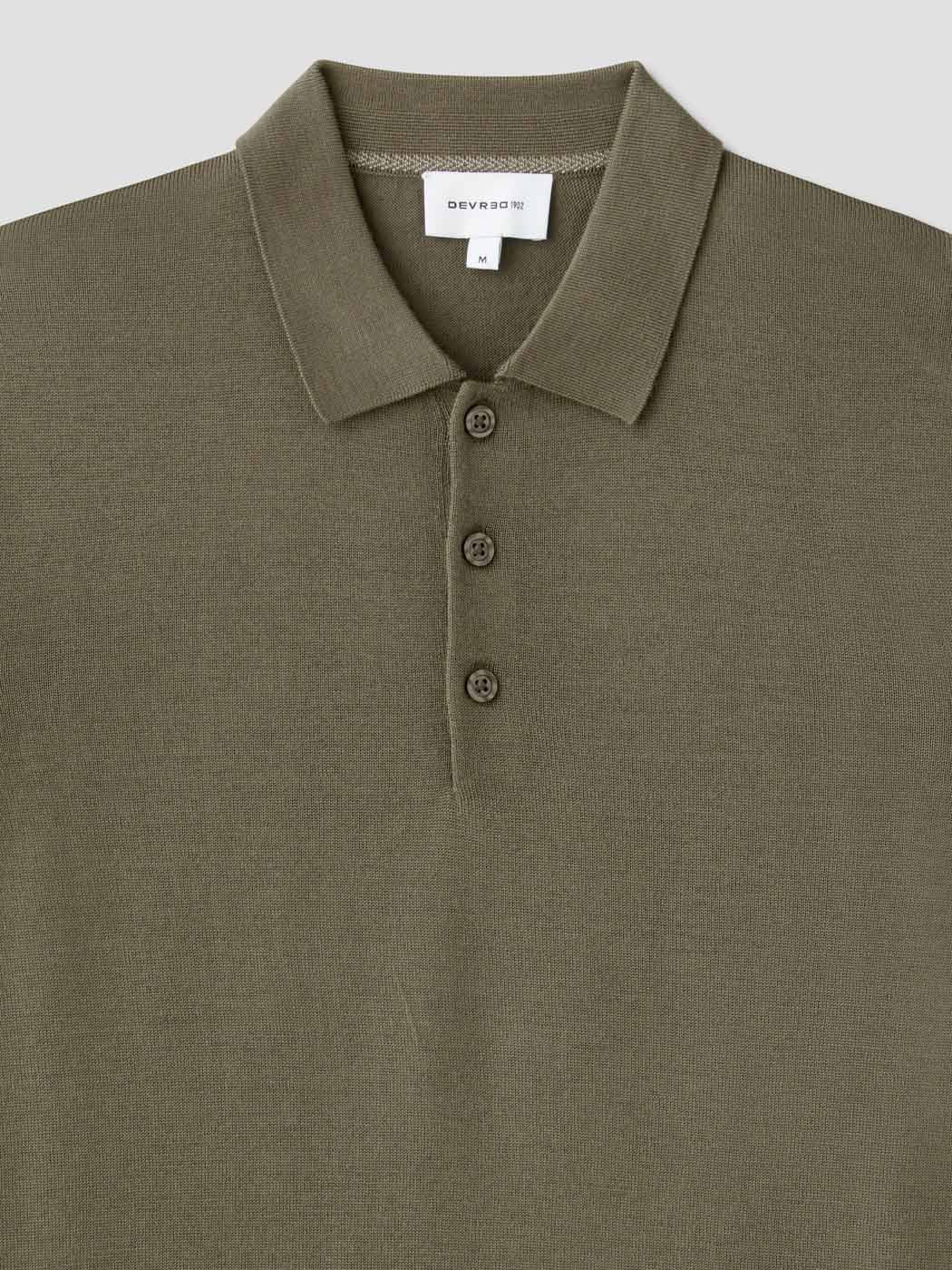 Pull col polo boutonné en laine Mérinos - DEVRED 1902
