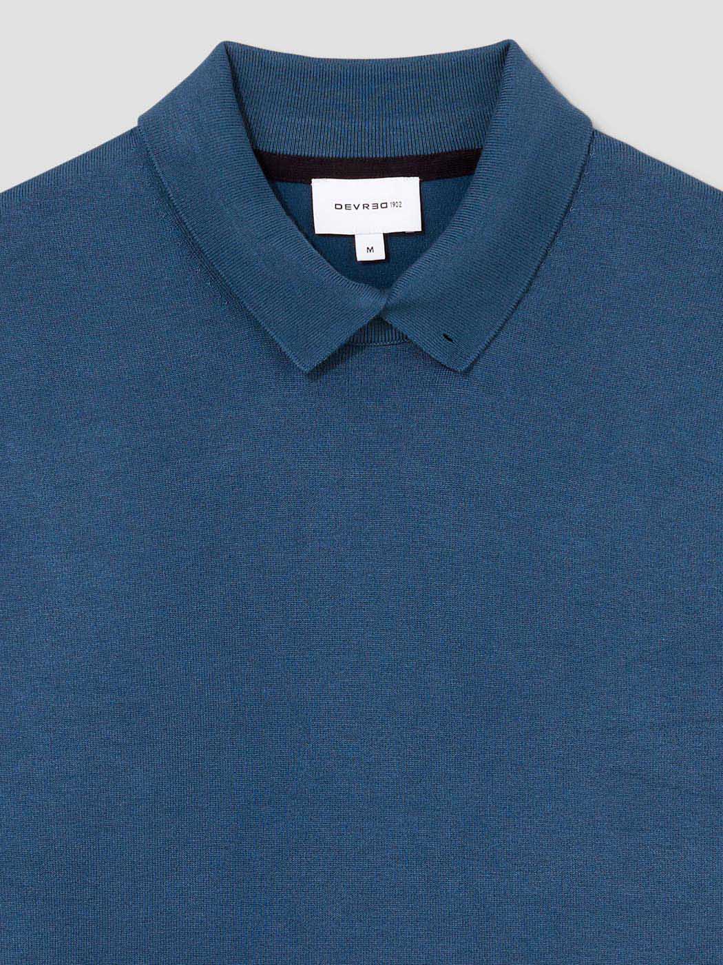 Pull col polo viscose certifiée mélangée - DEVRED 1902