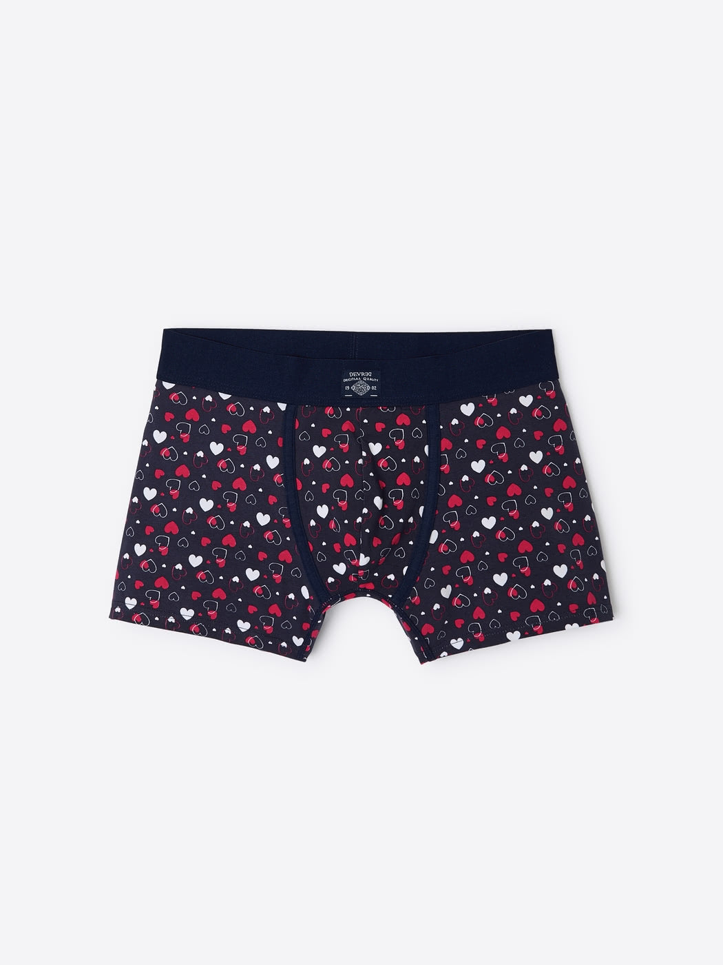 Boxer à motifs cœurs en coton biologique - DEVRED 1902