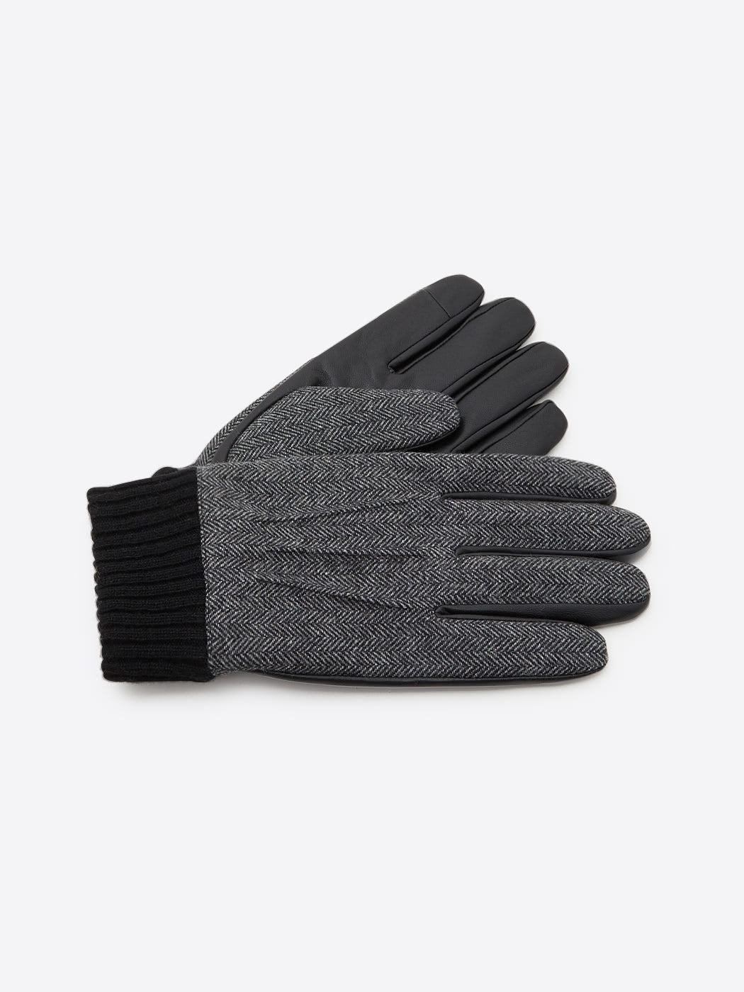 Gants bi-matière cuir et flanelle - DEVRED 1902