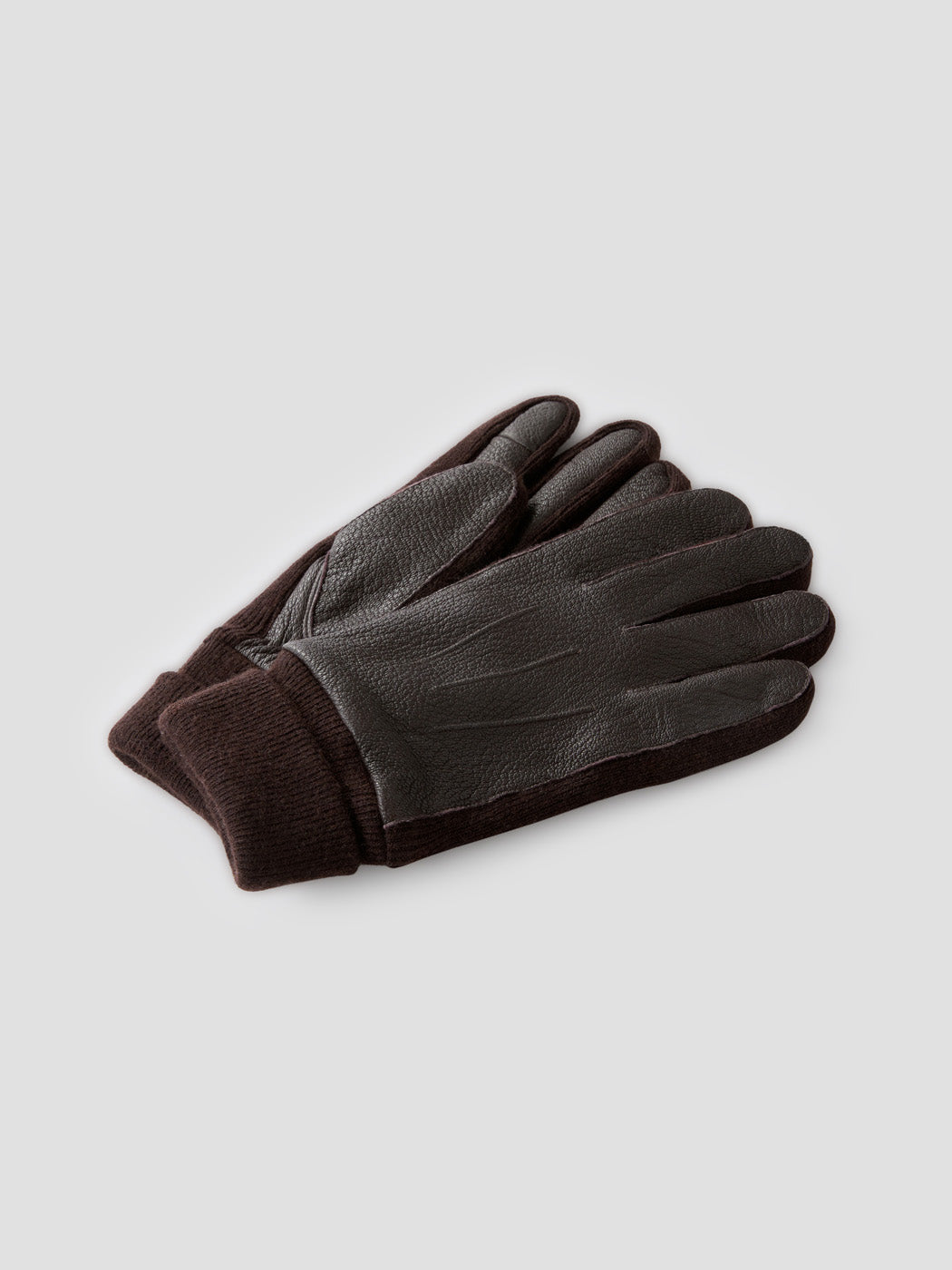 Gants bi-matière cuir et maille - DEVRED 1902