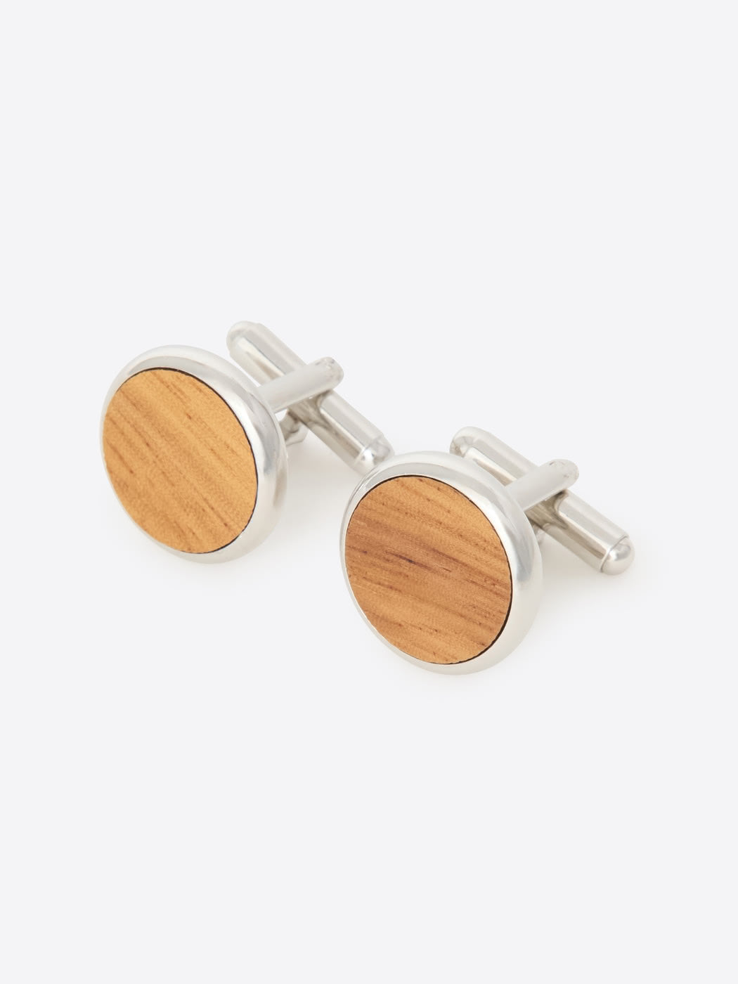 Boutons de manchette ronds bois et métal - DEVRED 1902