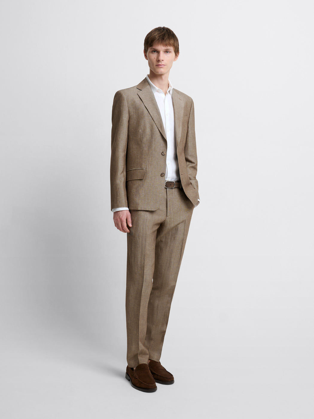 Costume 2 pièces slim premium marron clair en édition limitée