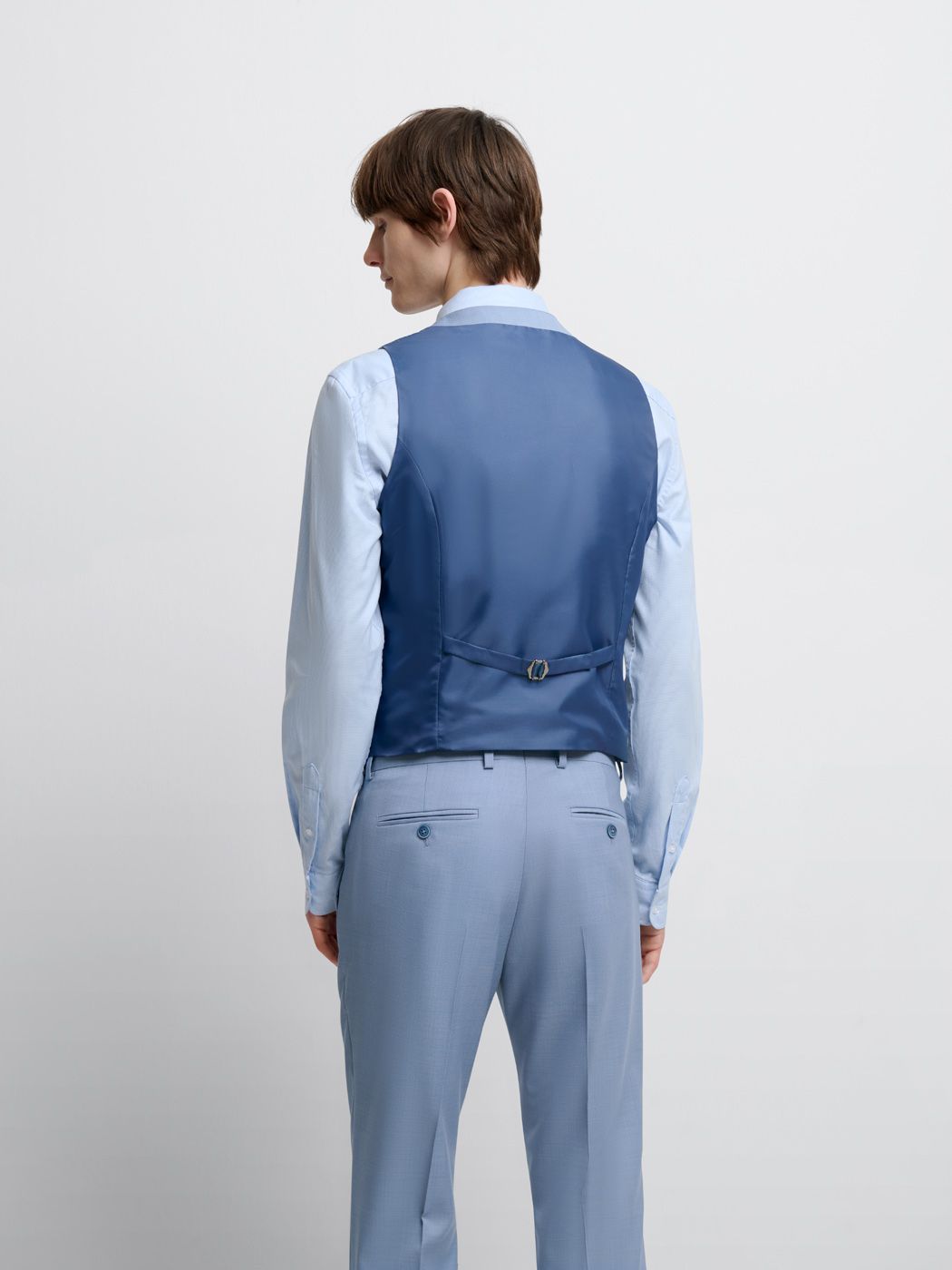 Costume 3 pièces slim en laine bleu clair