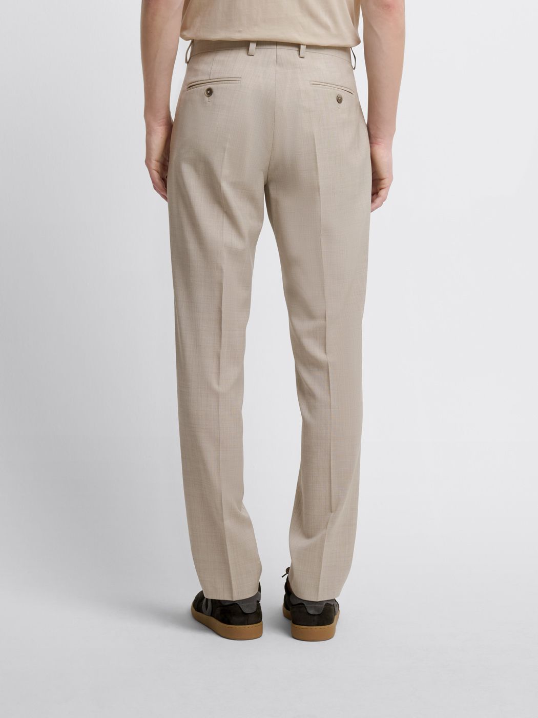 Costume 3 pièces slim en laine beige clair