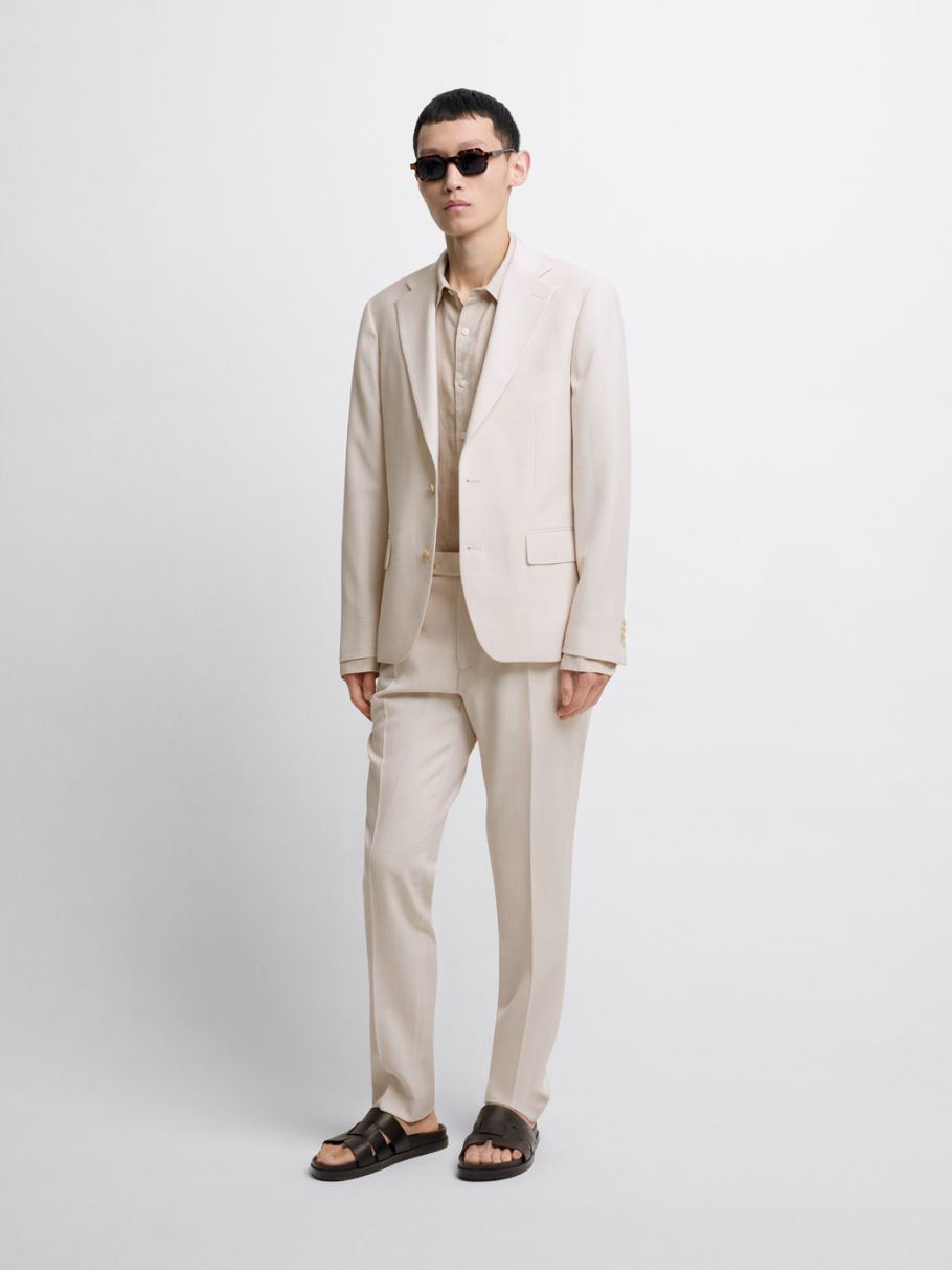Costume 2 pièces slim blanc en laine mélangée