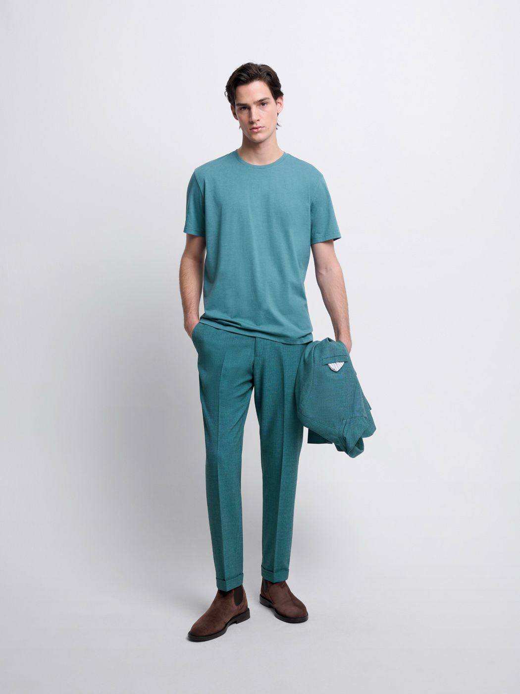 Costume 2 pièces slim bistretch bleu canard