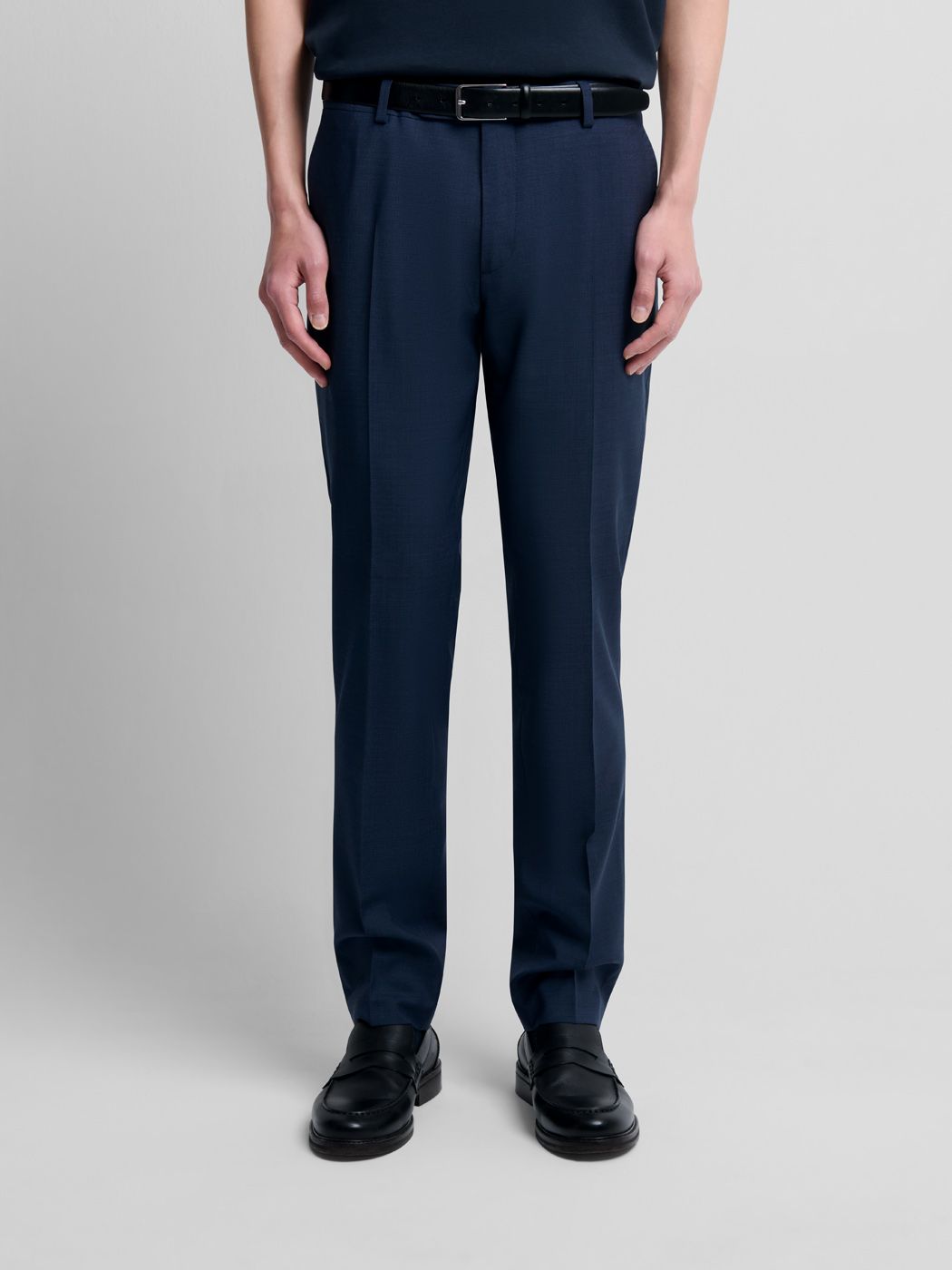 Costume 3 pièces slim en laine bleu nuit