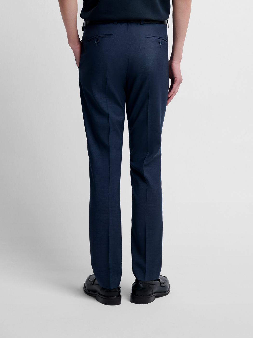 Costume 3 pièces slim en laine bleu nuit