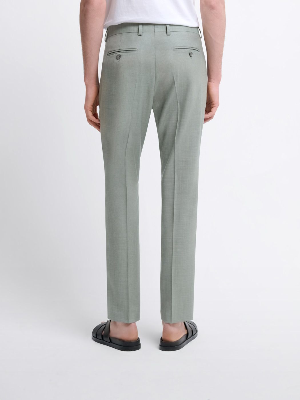 Costume 3 pièces slim en laine vert amande