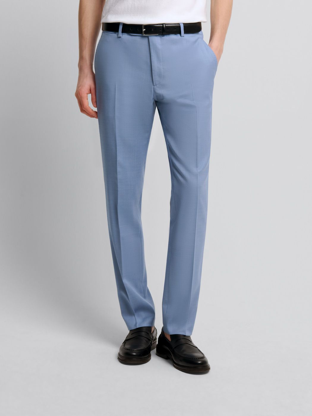 Costume 2 pièces slim en laine bleu clair