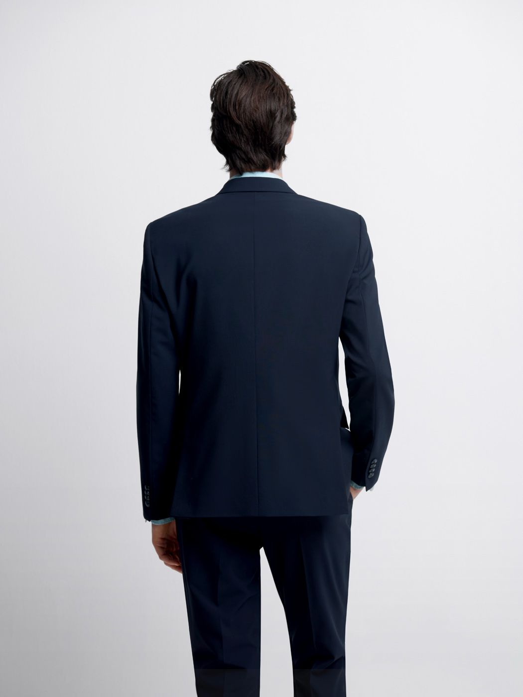 Costume 3 pièces extraslim en laine bleu