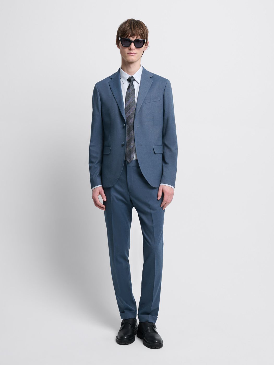 Costume 2 pièces slim bleu gris